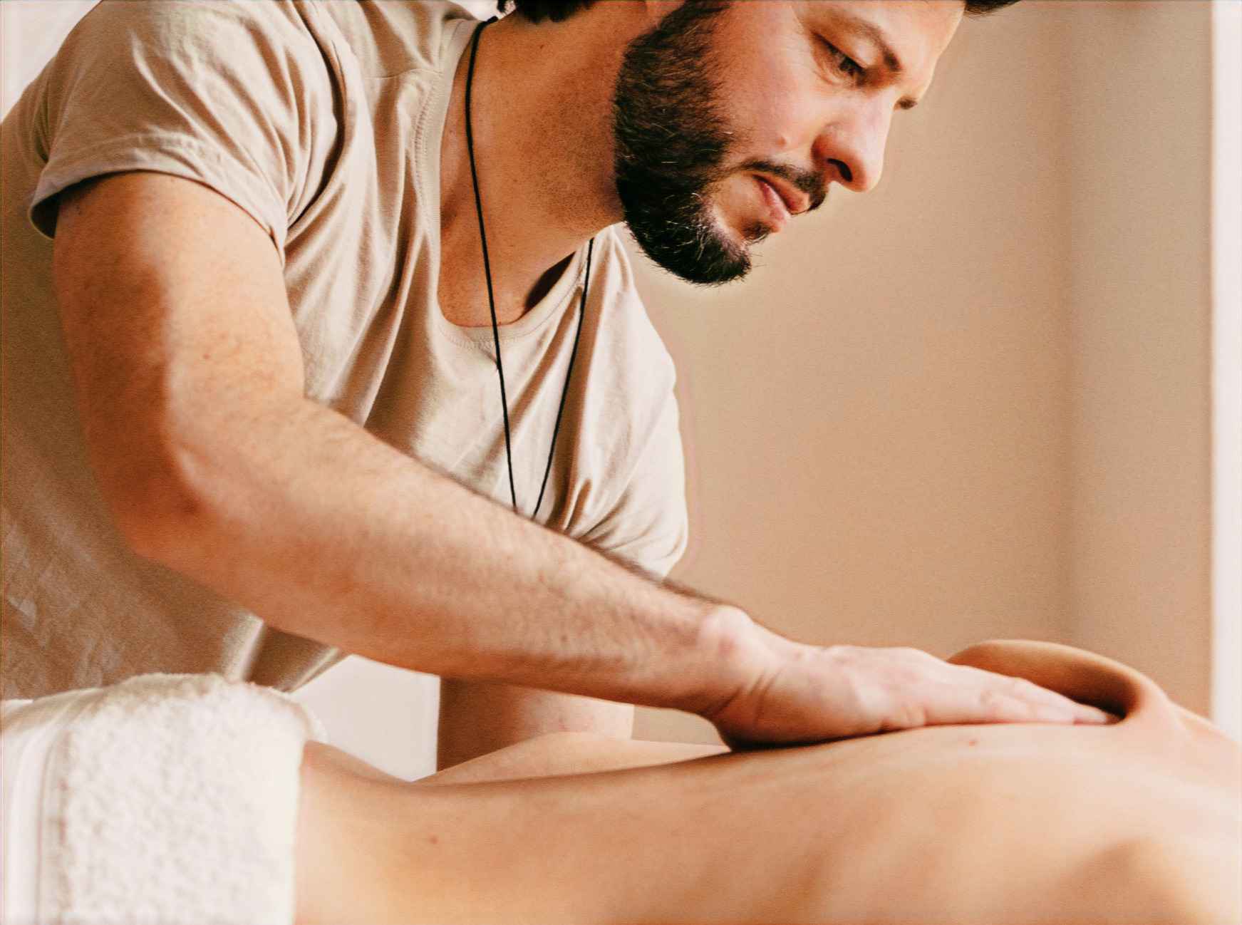 Deep slow bodywork session demonstrating the power of presence and slowness