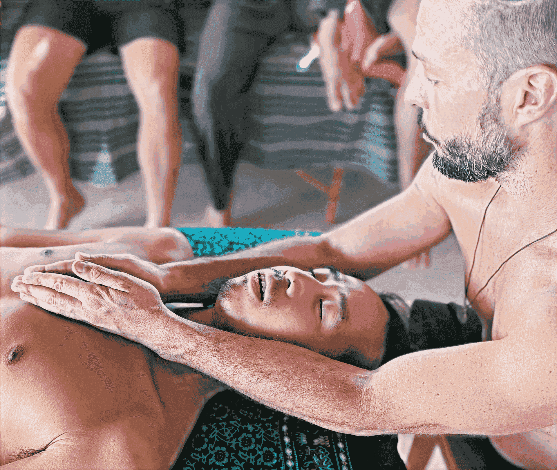 Practitioners working with emotional body dimensions in advanced bodywork training