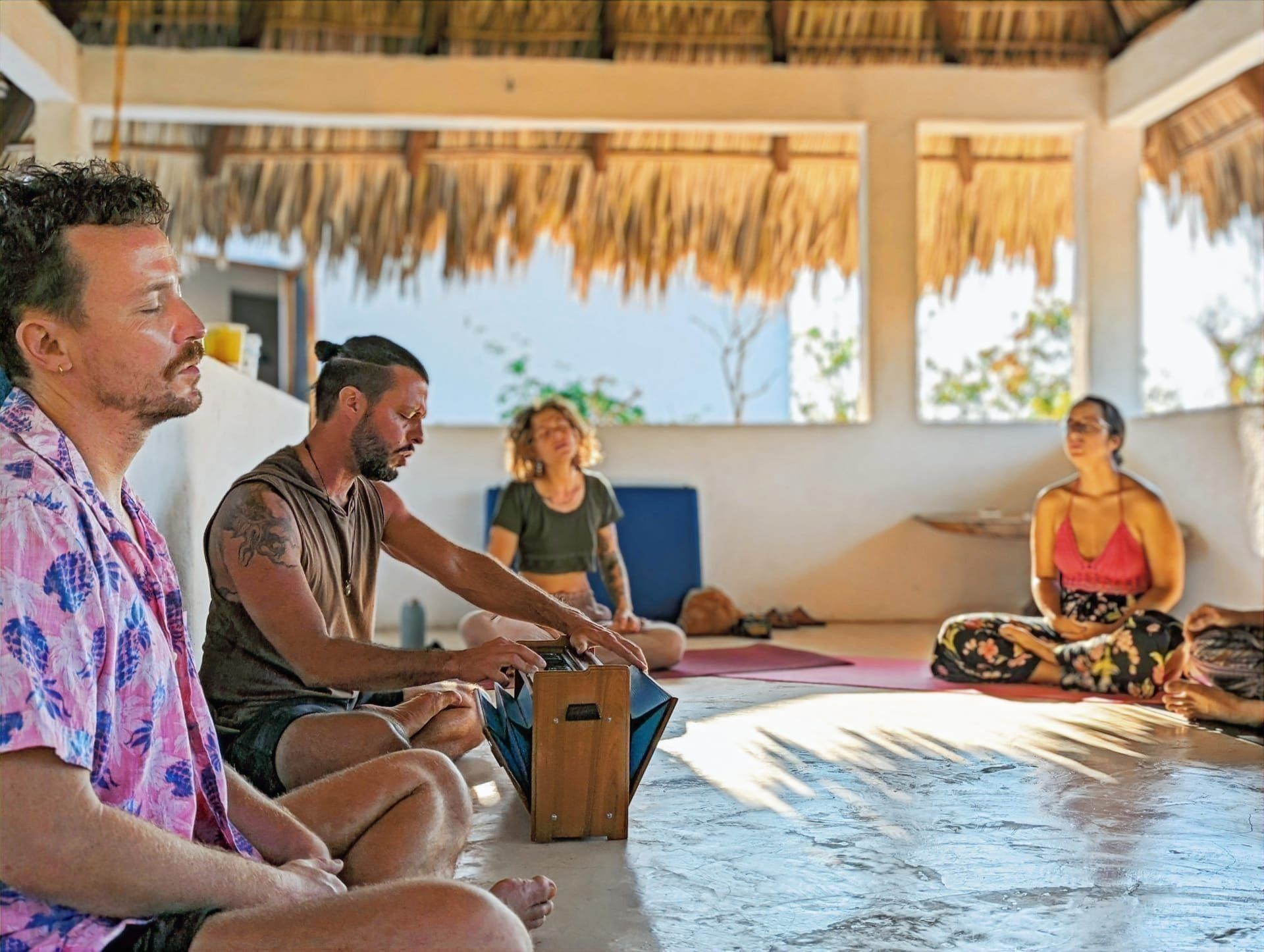 Mazunte retreat — participants in the training space