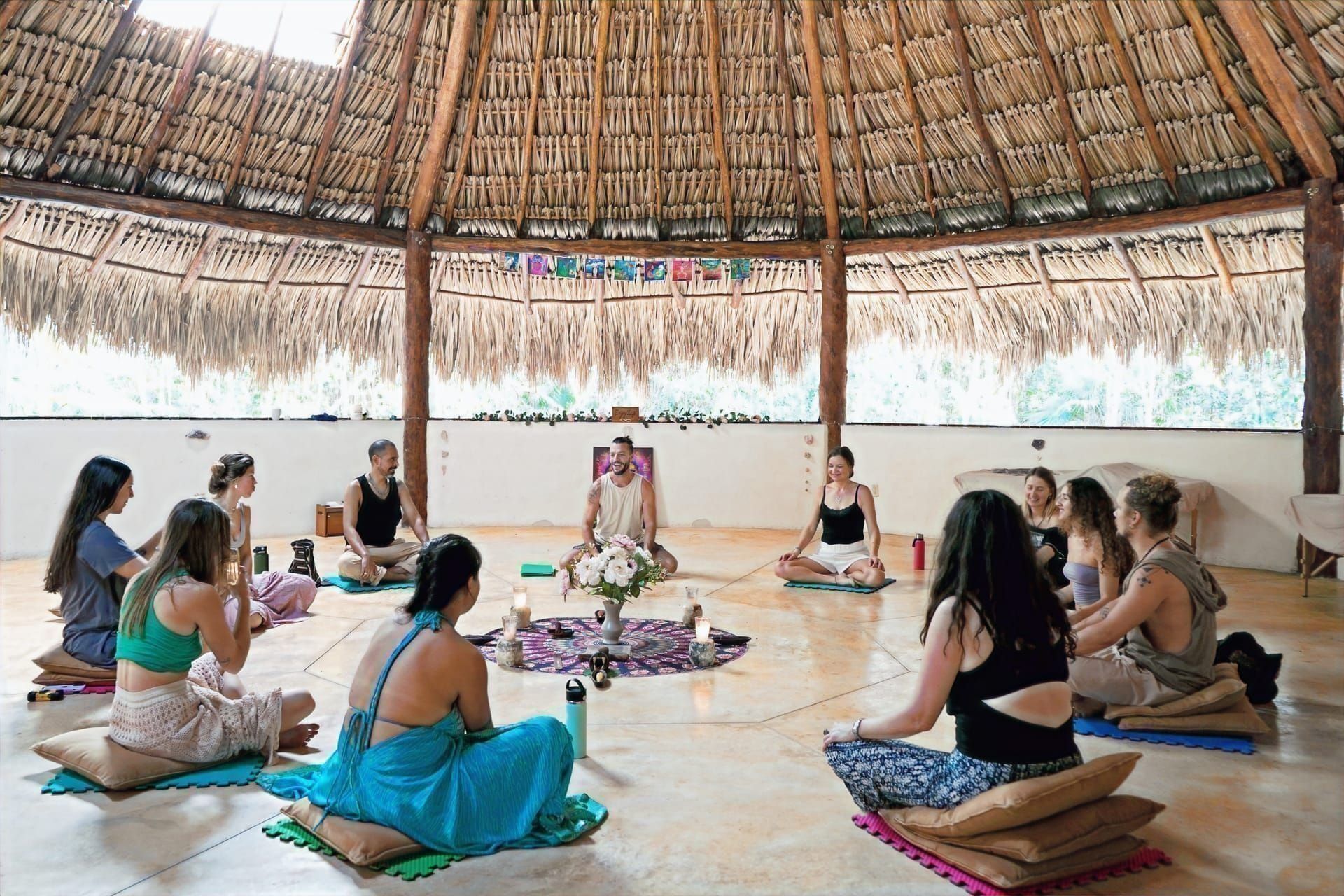 Bodywork training session at Casa Arkaana, Tulum